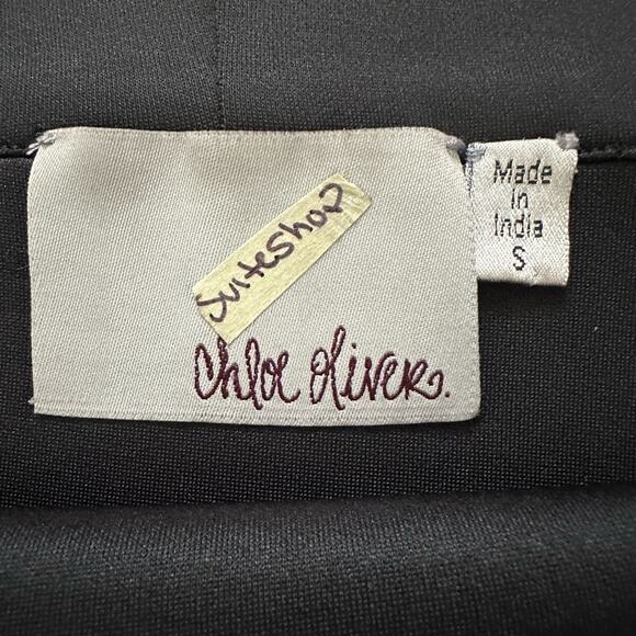 Chloe Oliver Embroidered Mini Skirt with Drawstring, Black, Neoprene, Sz Small - Picture 4 of 8